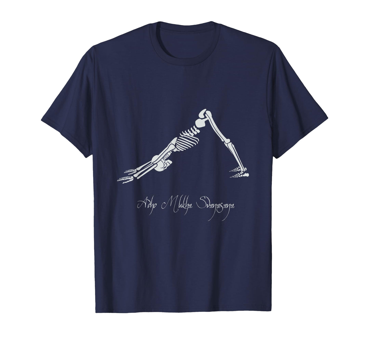 Human Skeleton Make Yoga Downward Facing Dog Pose Svanasana T-Shirt