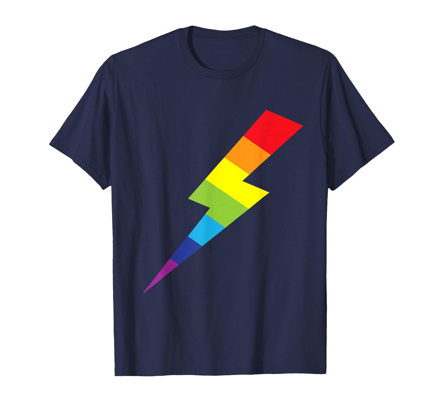 Awesome Rainbow Lightning Bolt Print T-Shirt