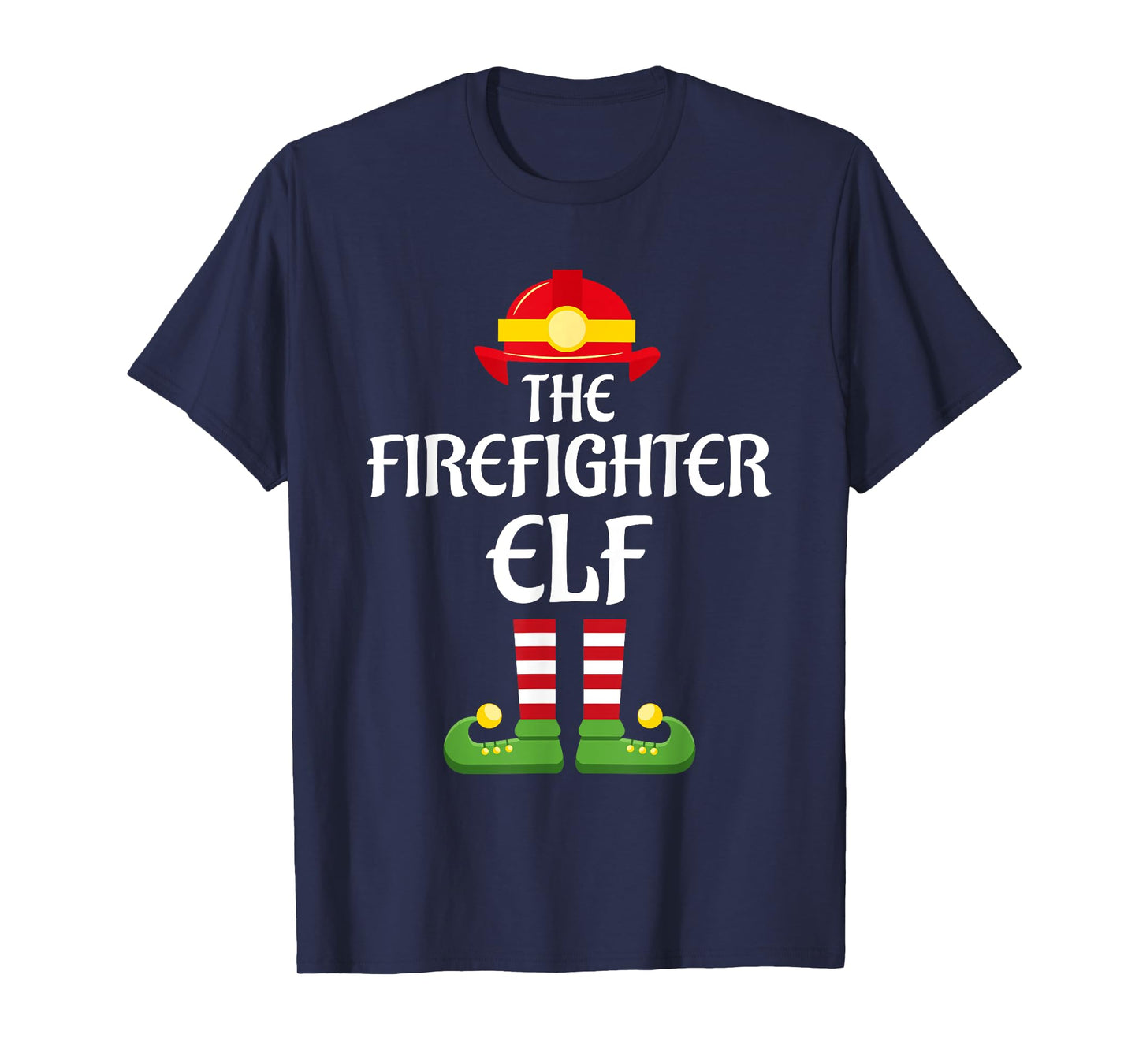 Firefighter Elf Family Matching Group Christmas Fireman T-Shirt