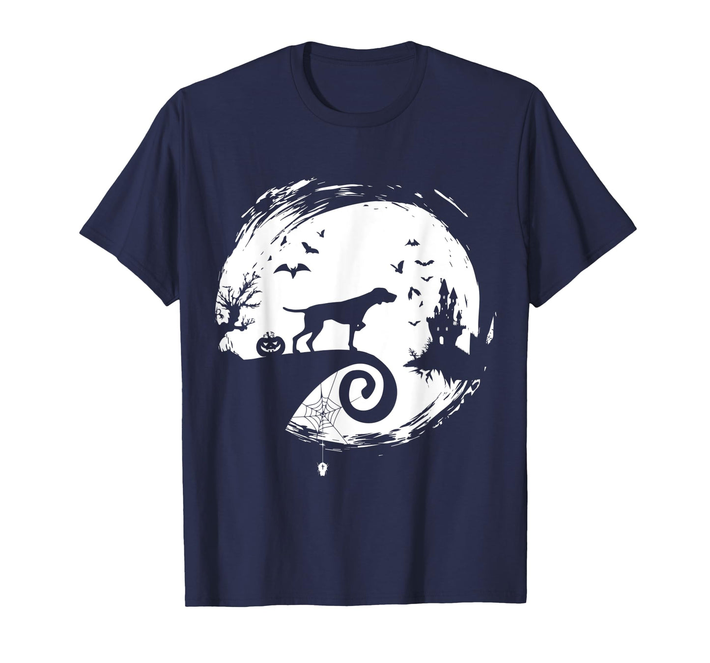 Pointer Halloween Costume Moon Silhouette Creepy Horror T-Shirt