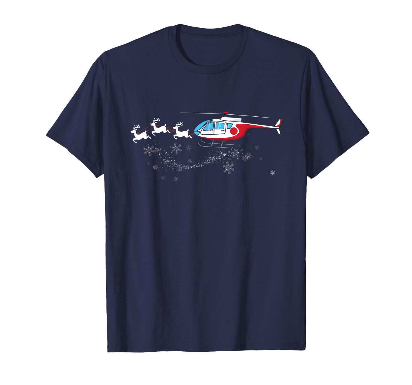 Helicopter Santa Christmas Sleigh - Funny Helicopter Xmas T-Shirt