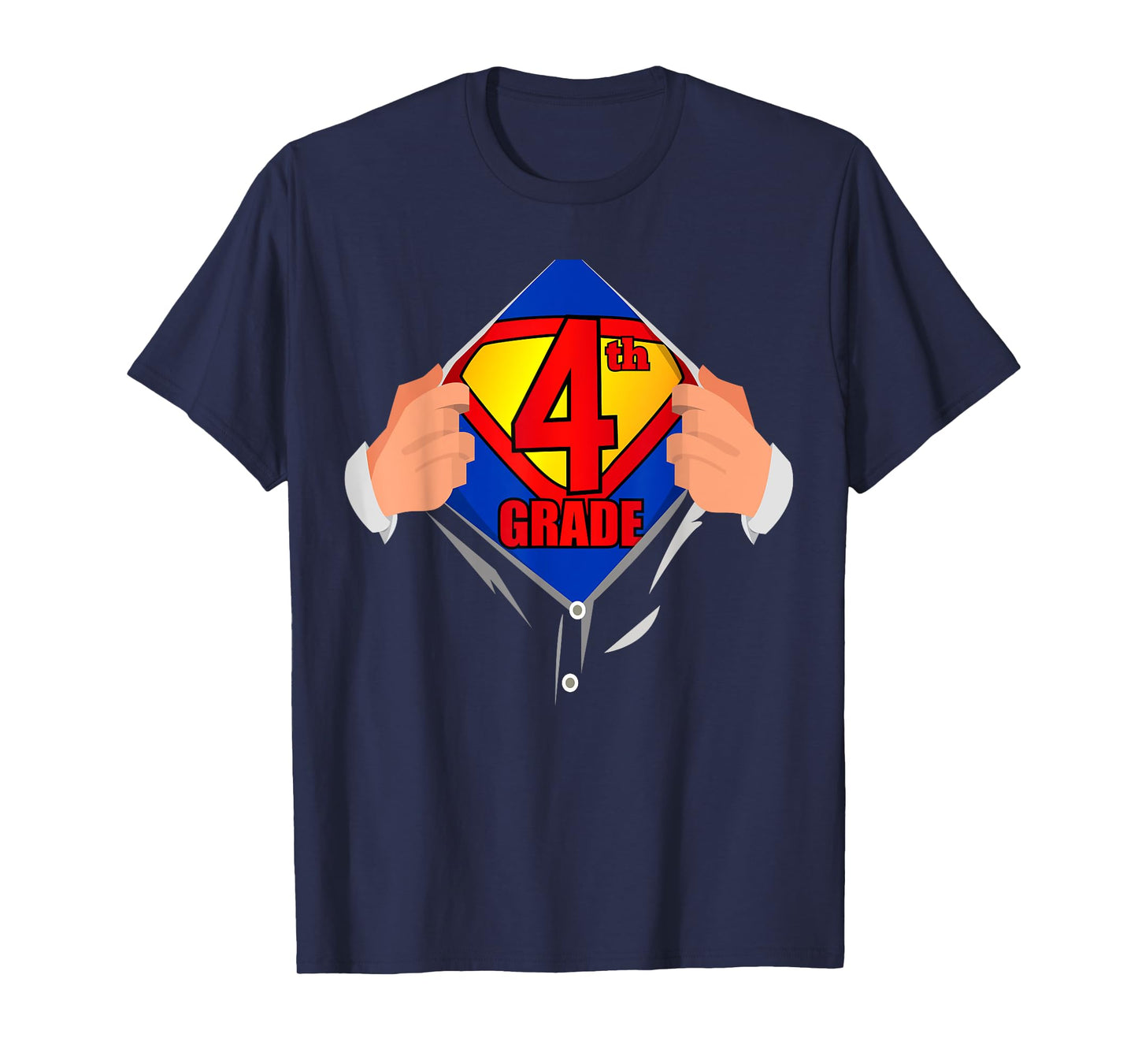 Teachers Are Superheroes 4th Grade Super Teacher Staff Gift Men Women T-Shirt