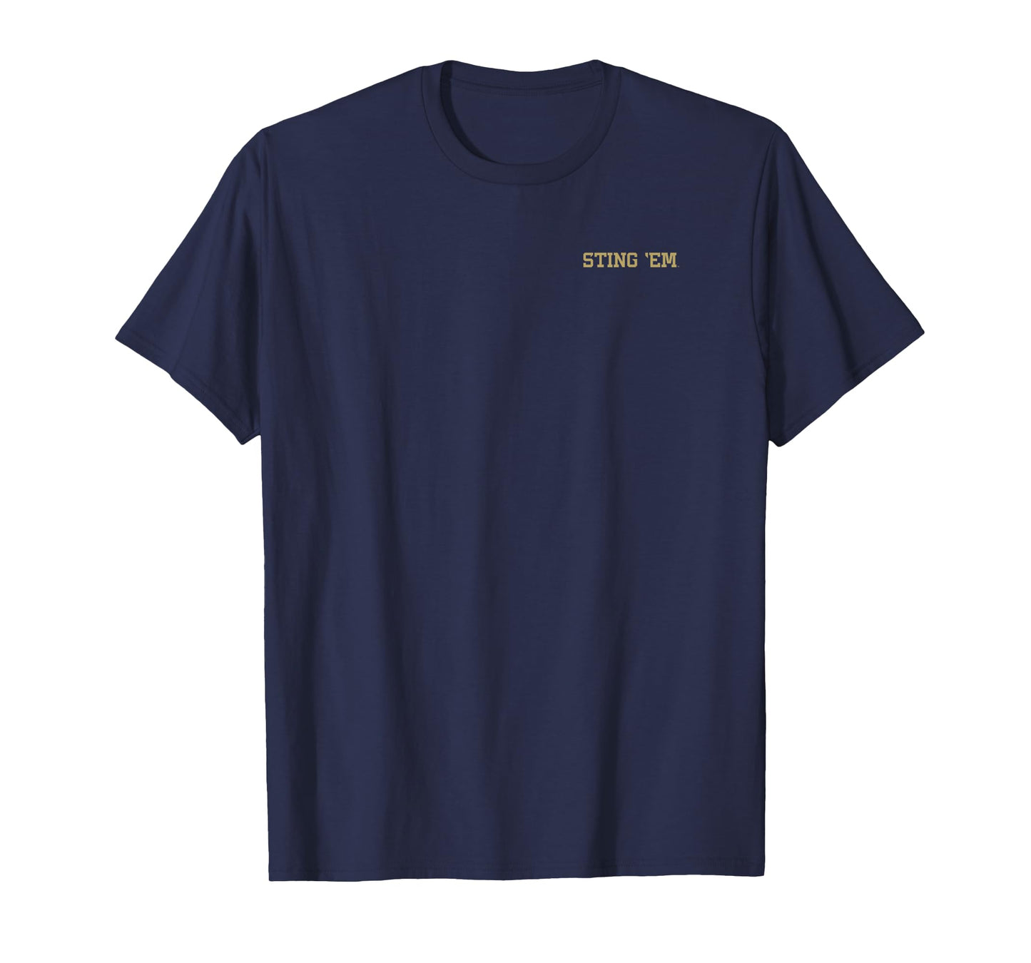 Georgia Tech Yellow Jackets Front/Back Sting 'Em Navy T-Shirt