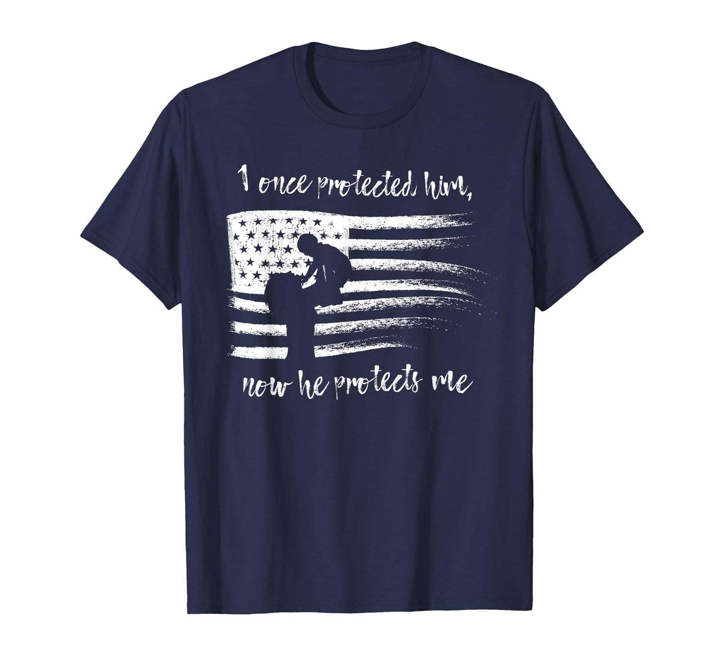 I Once Protected Him Now He Protects Me Military Mom Shirt T-Shirt
