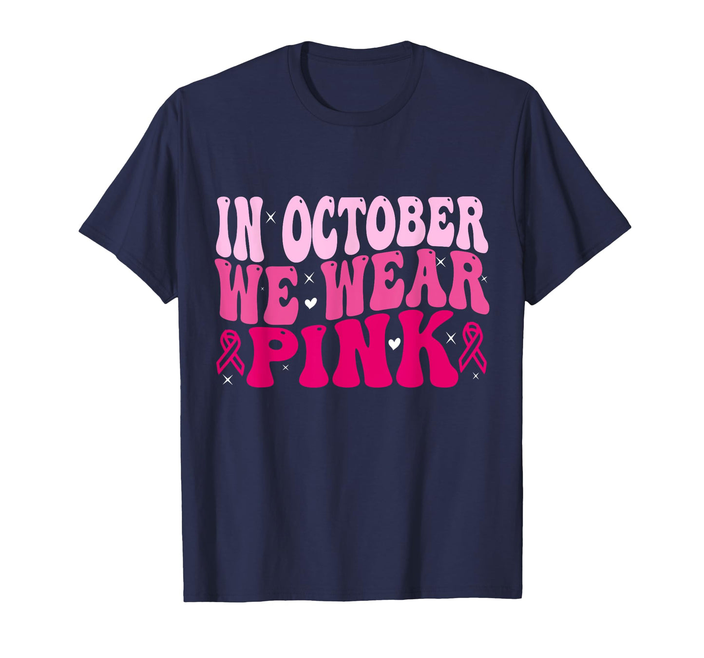 In October We Wear Pink Halloween Breast Cancer Awareness T-Shirt