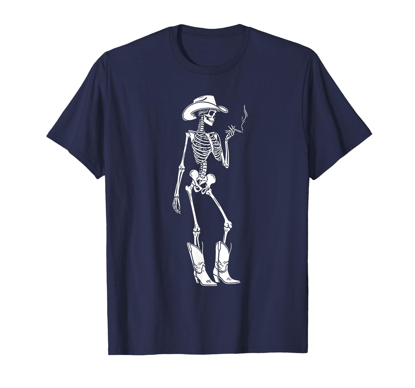 Skeleton Cowgirl Smoking Western Gothic Dark Grunge Goth T-Shirt
