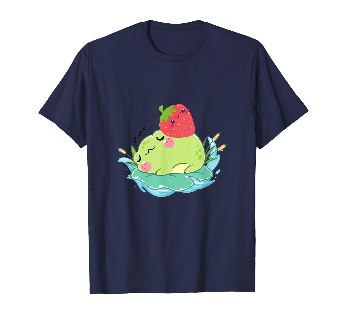 Kawaii Cute Frog With Strawberry Frog Lover T-Shirt