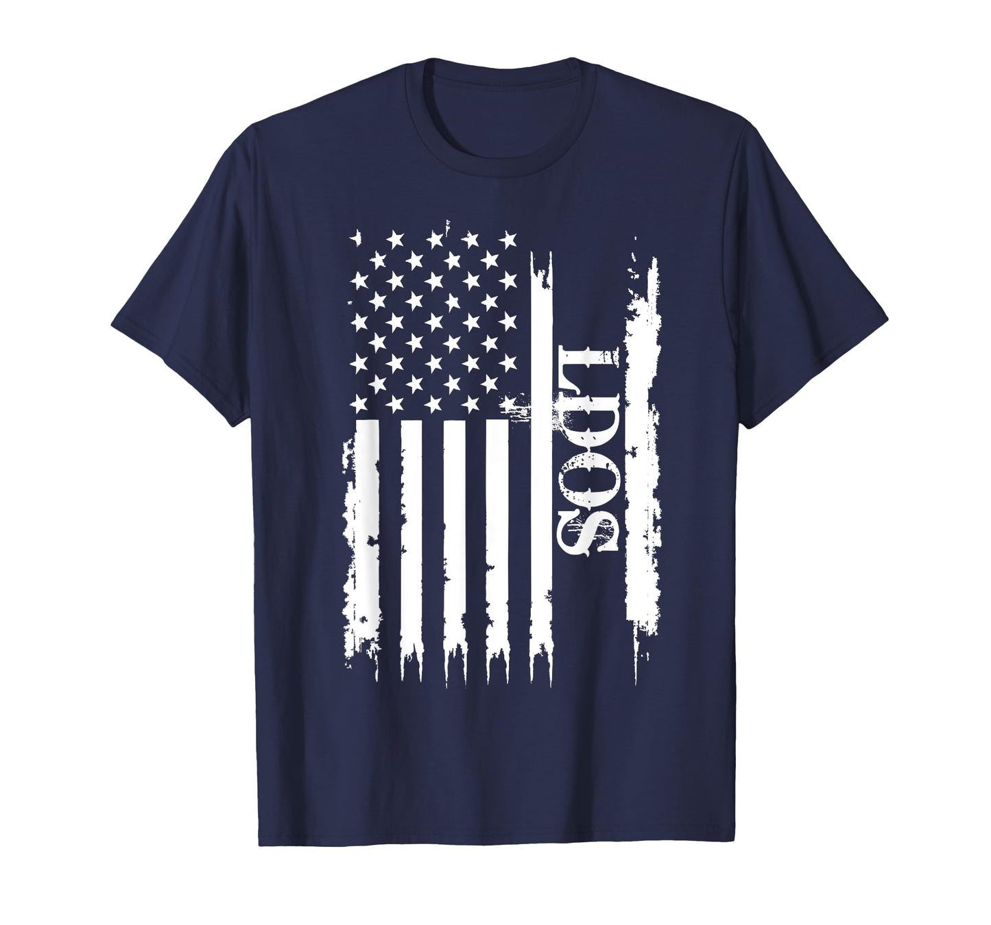 LDOS United States Distressed w US Flag T-Shirt