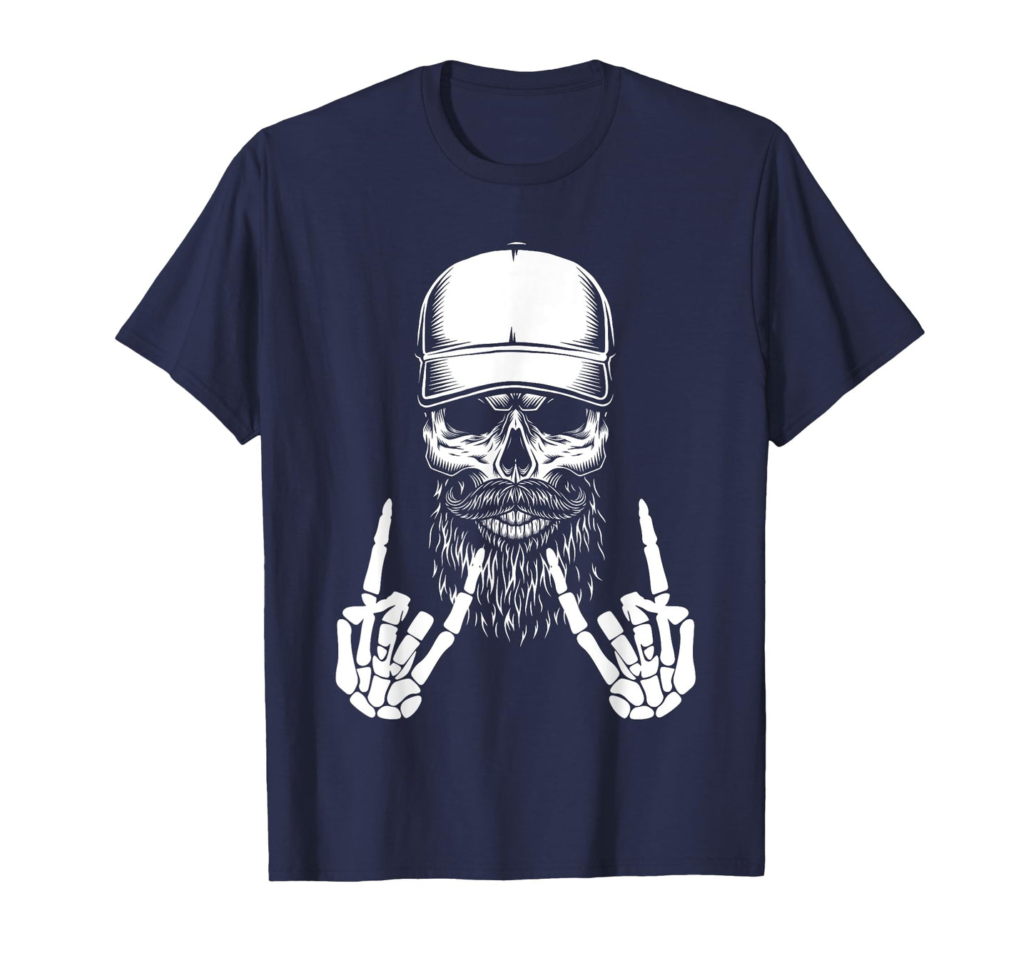 Cool Halloween Punk Rock Skeleton Cap Skater Rocker Skell T-Shirt