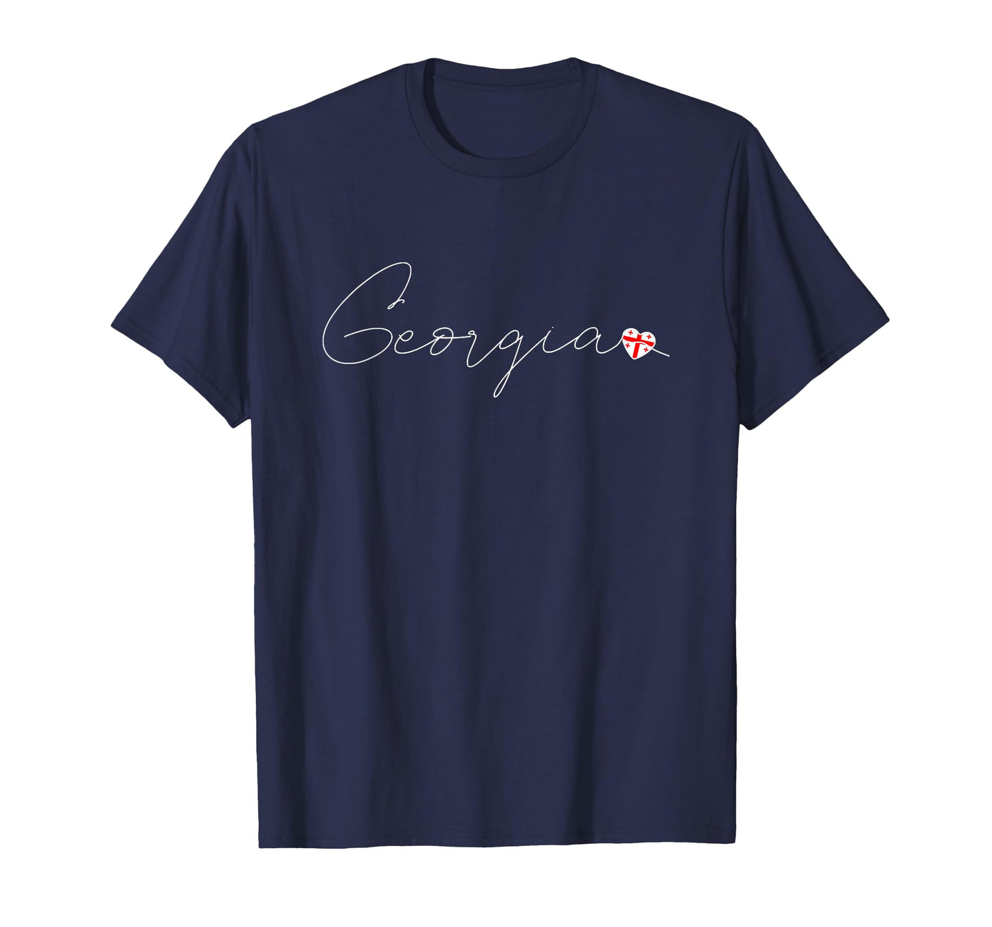 Sak’art'velo Simple Love Georgian Flag Heart on Georgia T-Shirt
