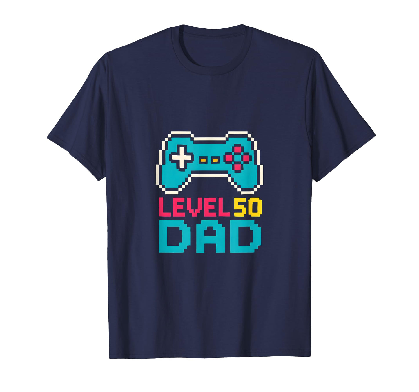 Level 50 Dad Gaming Console Lover Retro Gamer Design T-Shirt