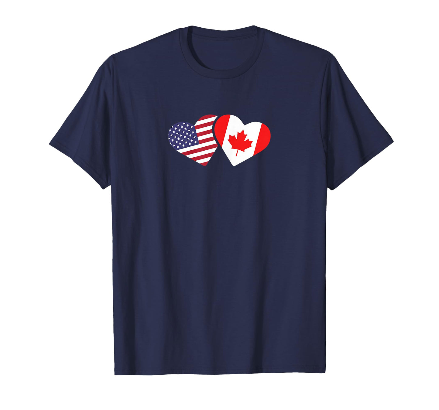 Canada USA Flag T Shirt Heart Canadian Americans Love Cute T-Shirt