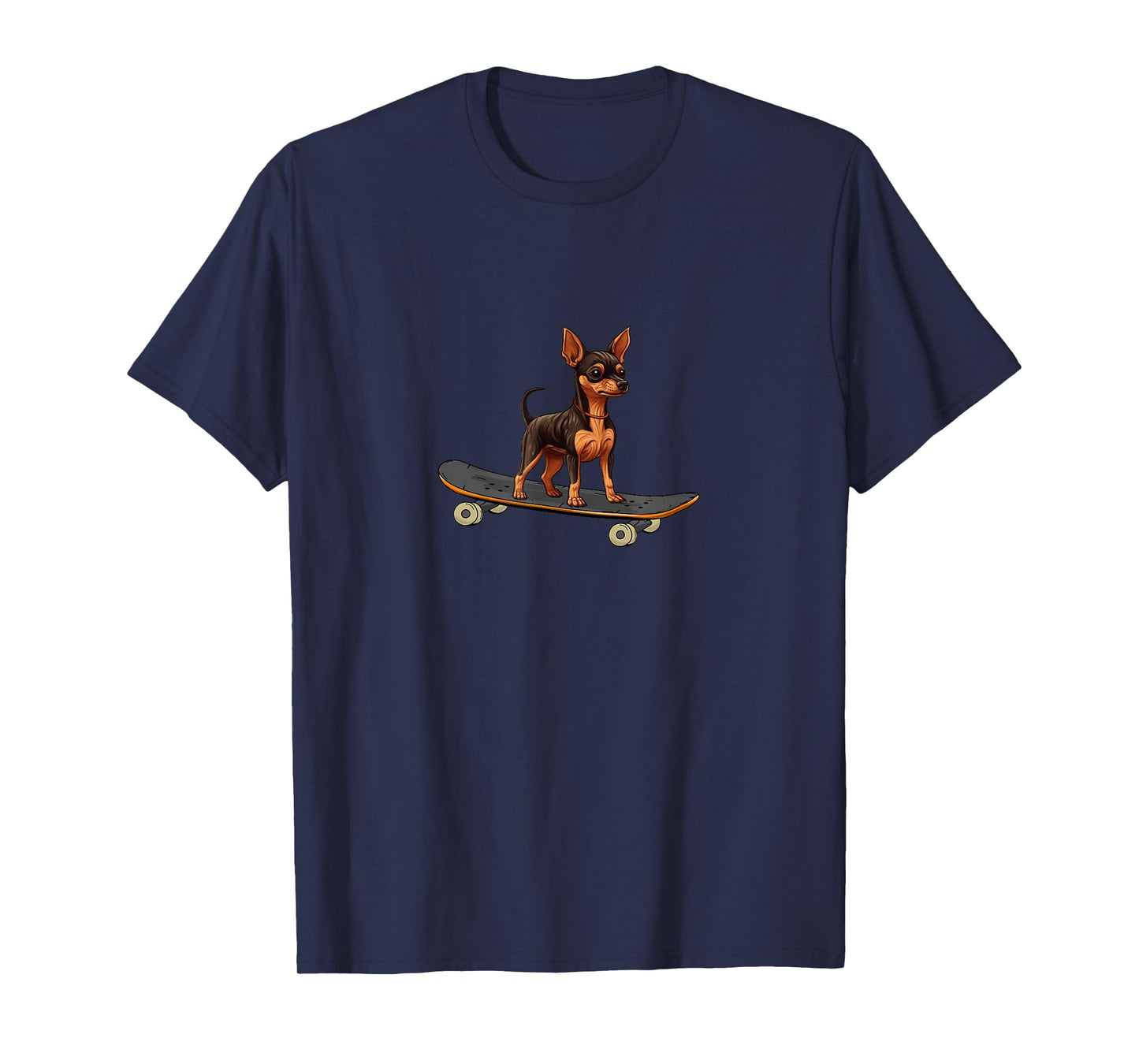 Funny Miniature Pinscher Skateboard Dog Skating Pet Skate T-Shirt