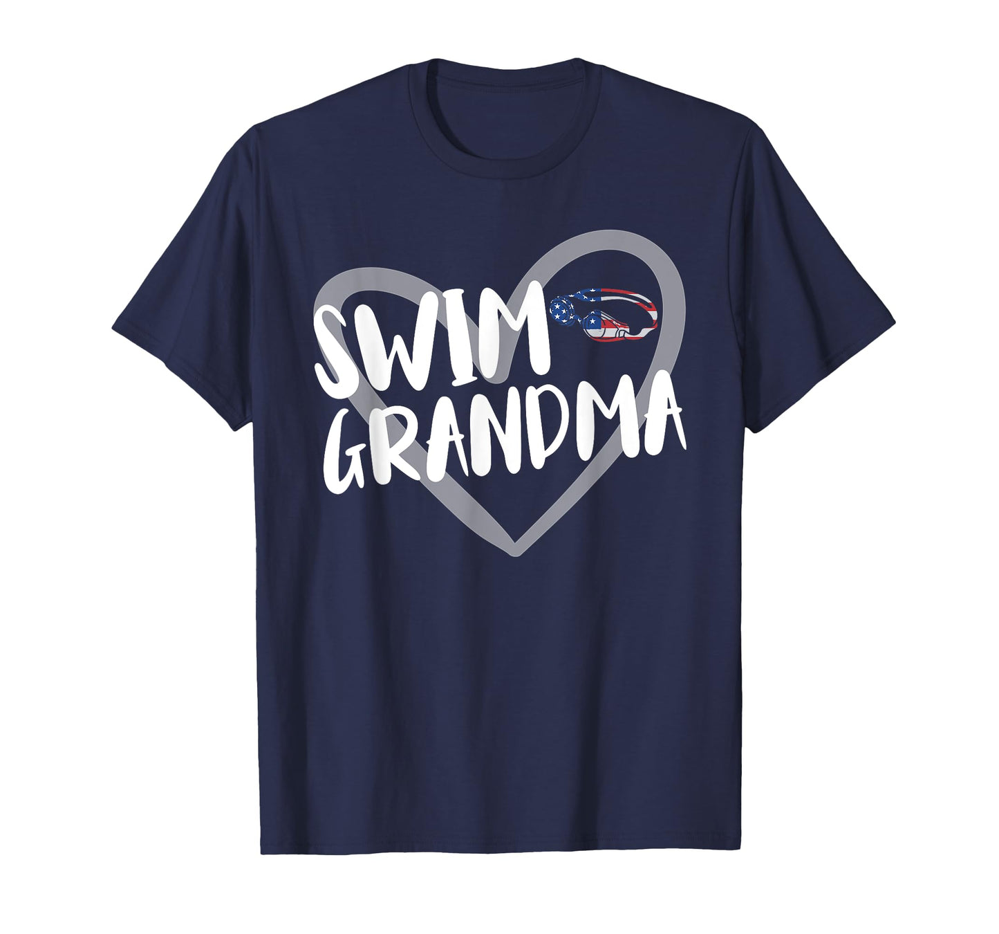 Funny Swimming Swim Grandma USA Flag T-Shirt