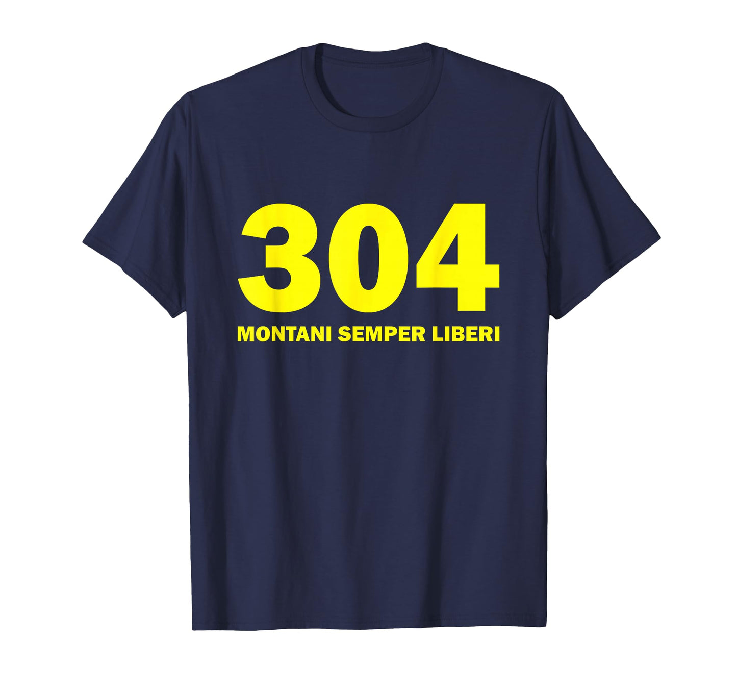 304 Montani Semper Liberi West Virginia T-shirt Blue Gold T-Shirt