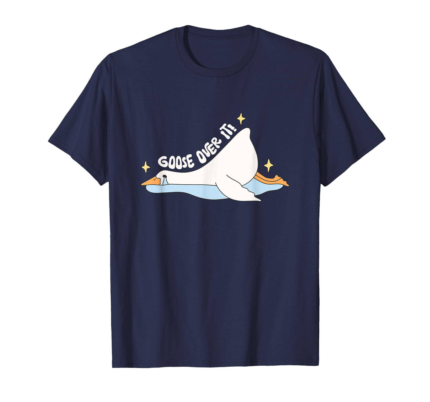 Funny Lazy Goose Over It Shirt Cute Crying Bird Humor Animal T-Shirt