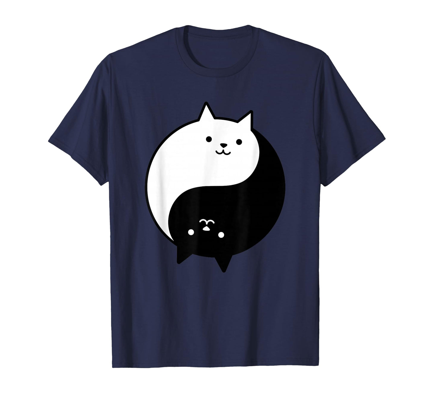 Cute Cats Yin Yang Yoga Zen Kitty Black and White Cat T-Shirt