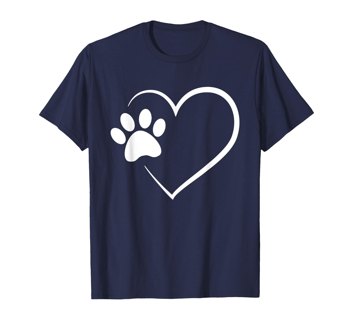 Dog Paw Heart - Dog Lover Gift for Dog Moms T-Shirt