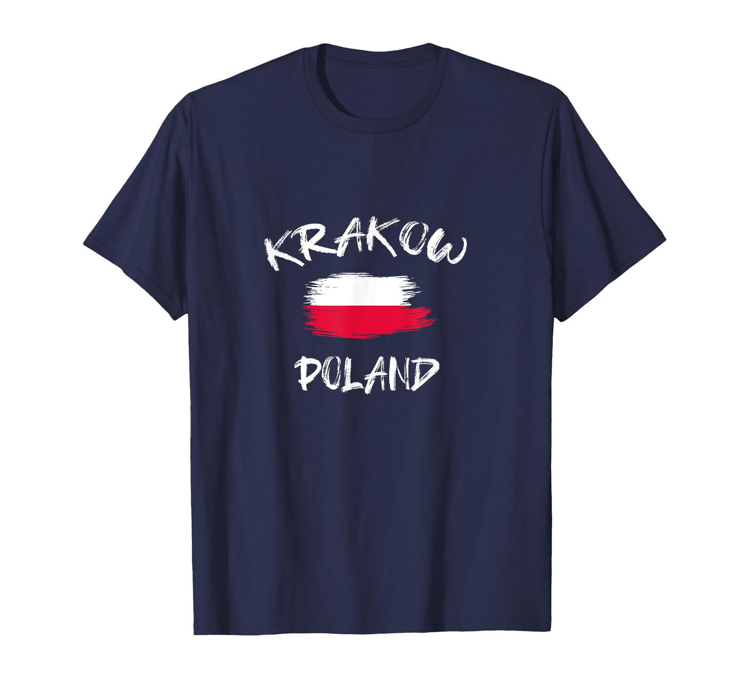 Krakow Poland Souvenir Polish Country Flag Brushed T-Shirt