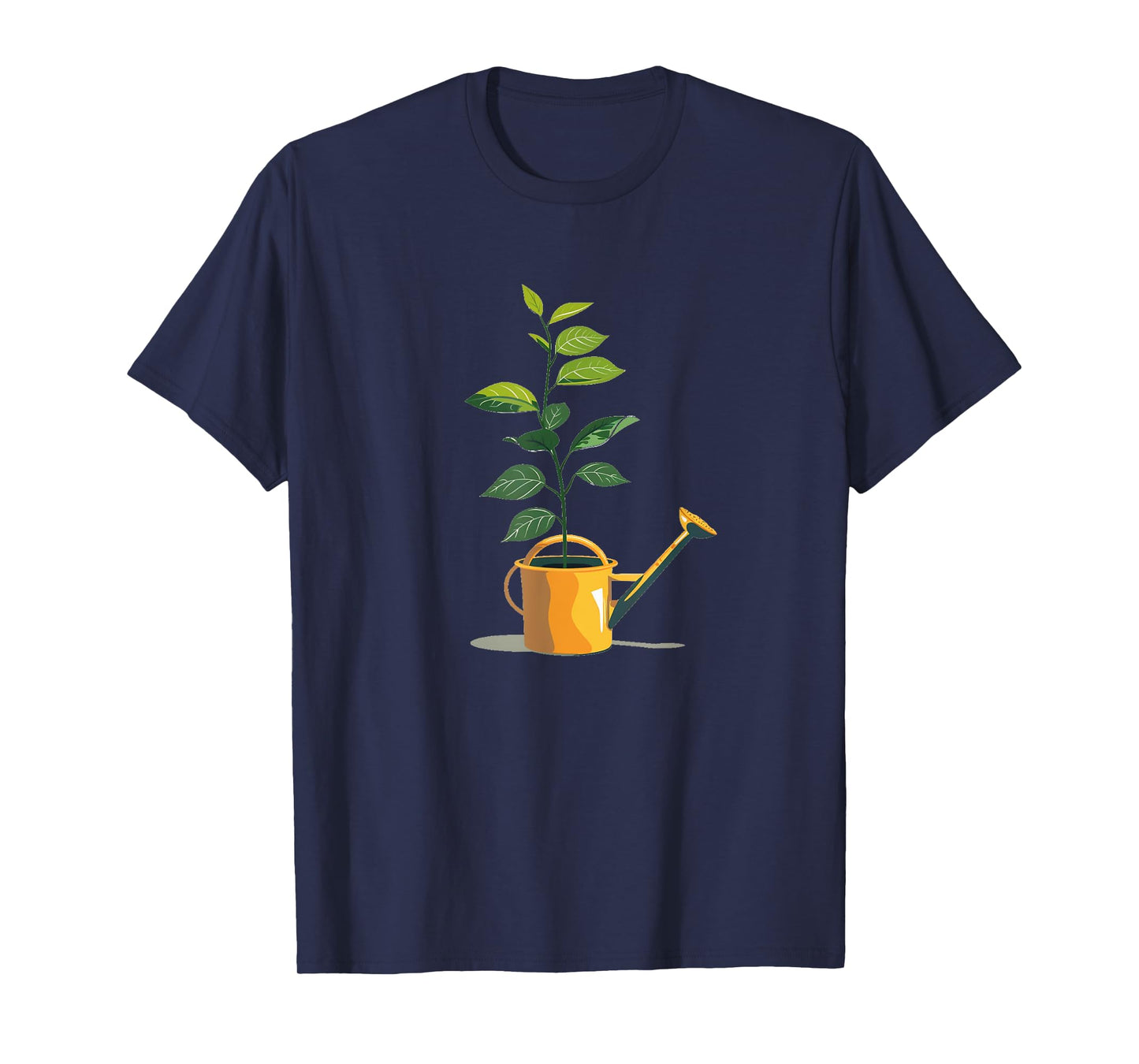 Potted Plant and Watering Can Graphic for a Cozy Garden T-Shirt