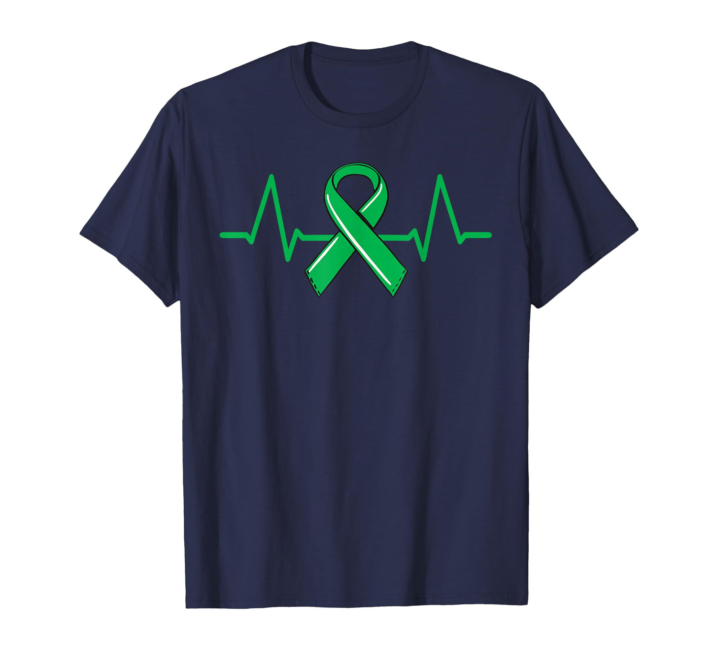 Kidney Donor Heartbeat Tee Organ Green Ribbon Awareness T-Shirt