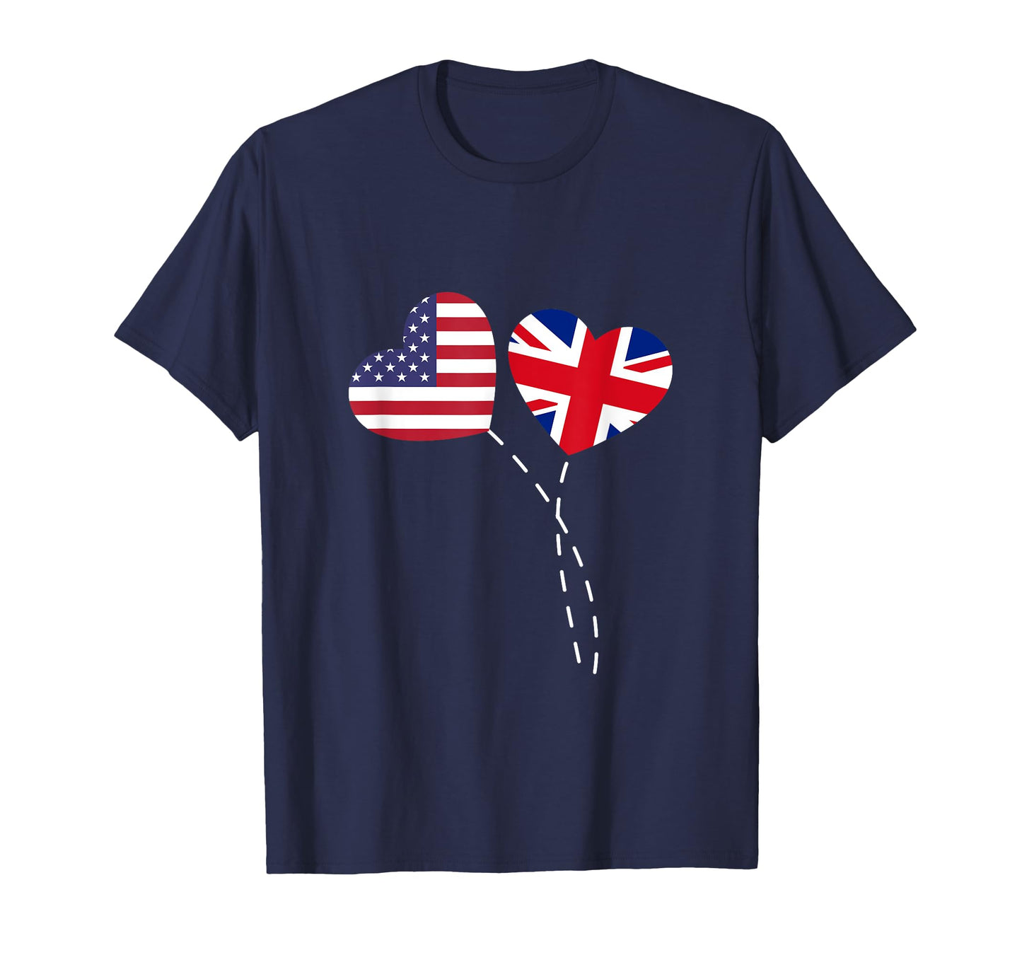 Loving USA United Kingdom Flag Heart British Americans Love T-Shirt