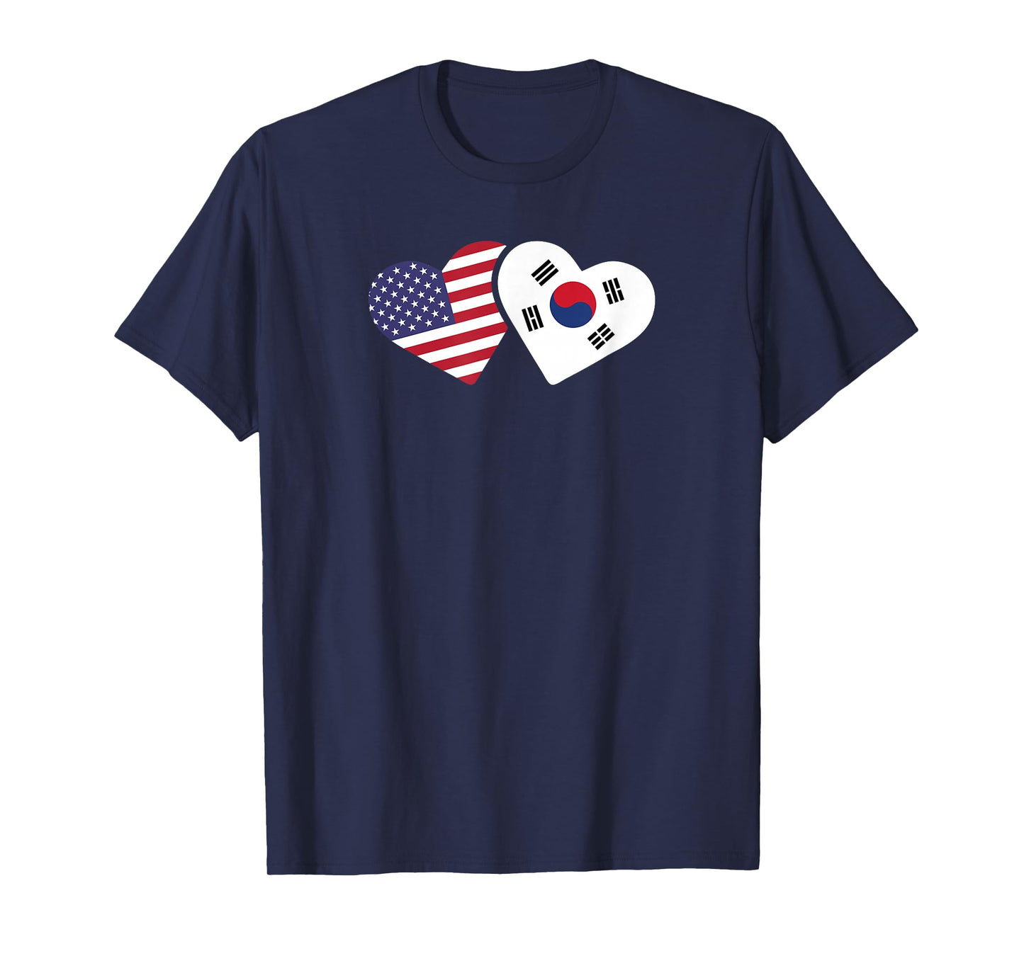 South Korea USA Flag Shirt Heart Korean American Love Gift T-Shirt