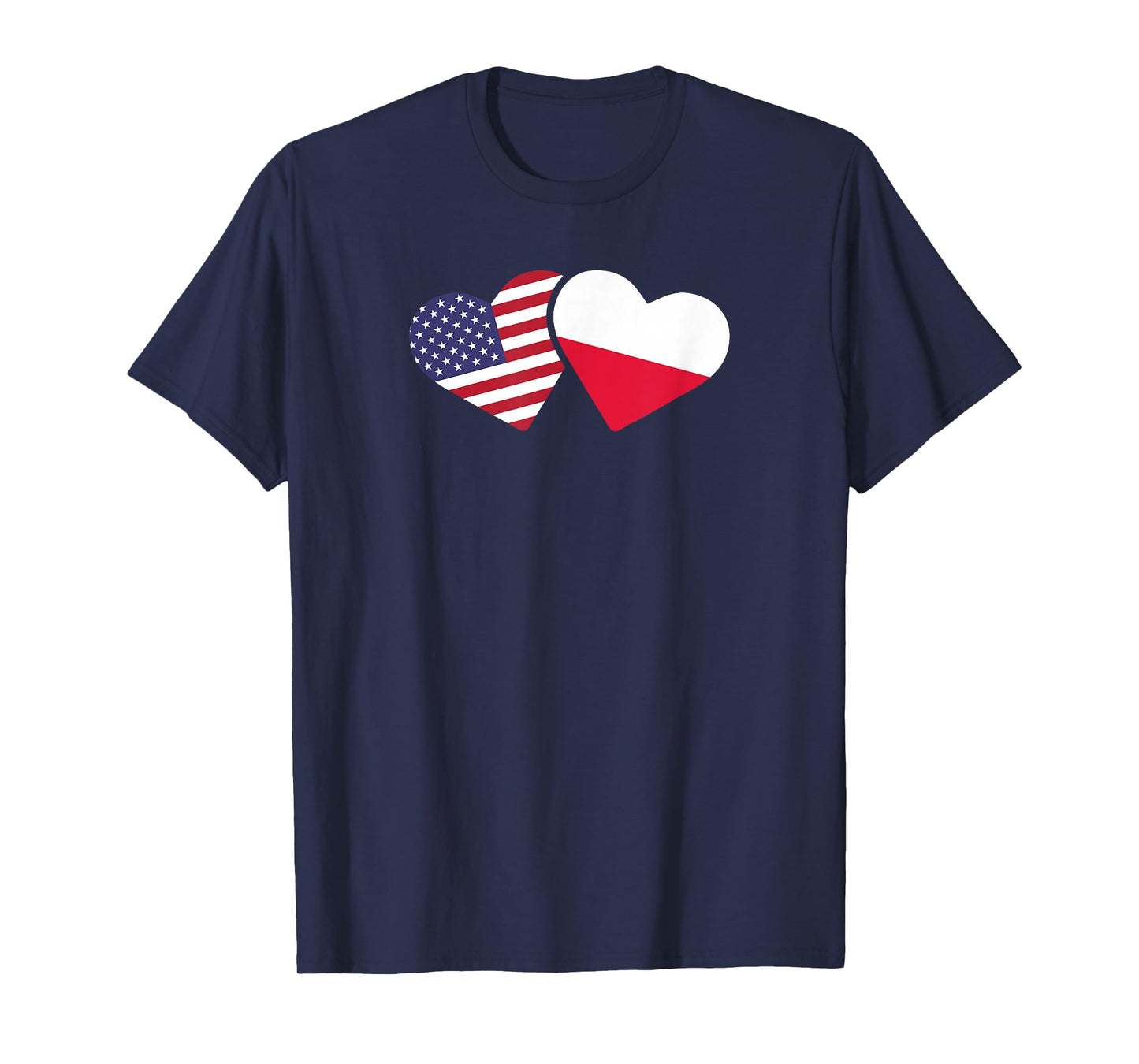 Poland USA Flag T Shirt Heart Polish American Love T-Shirt