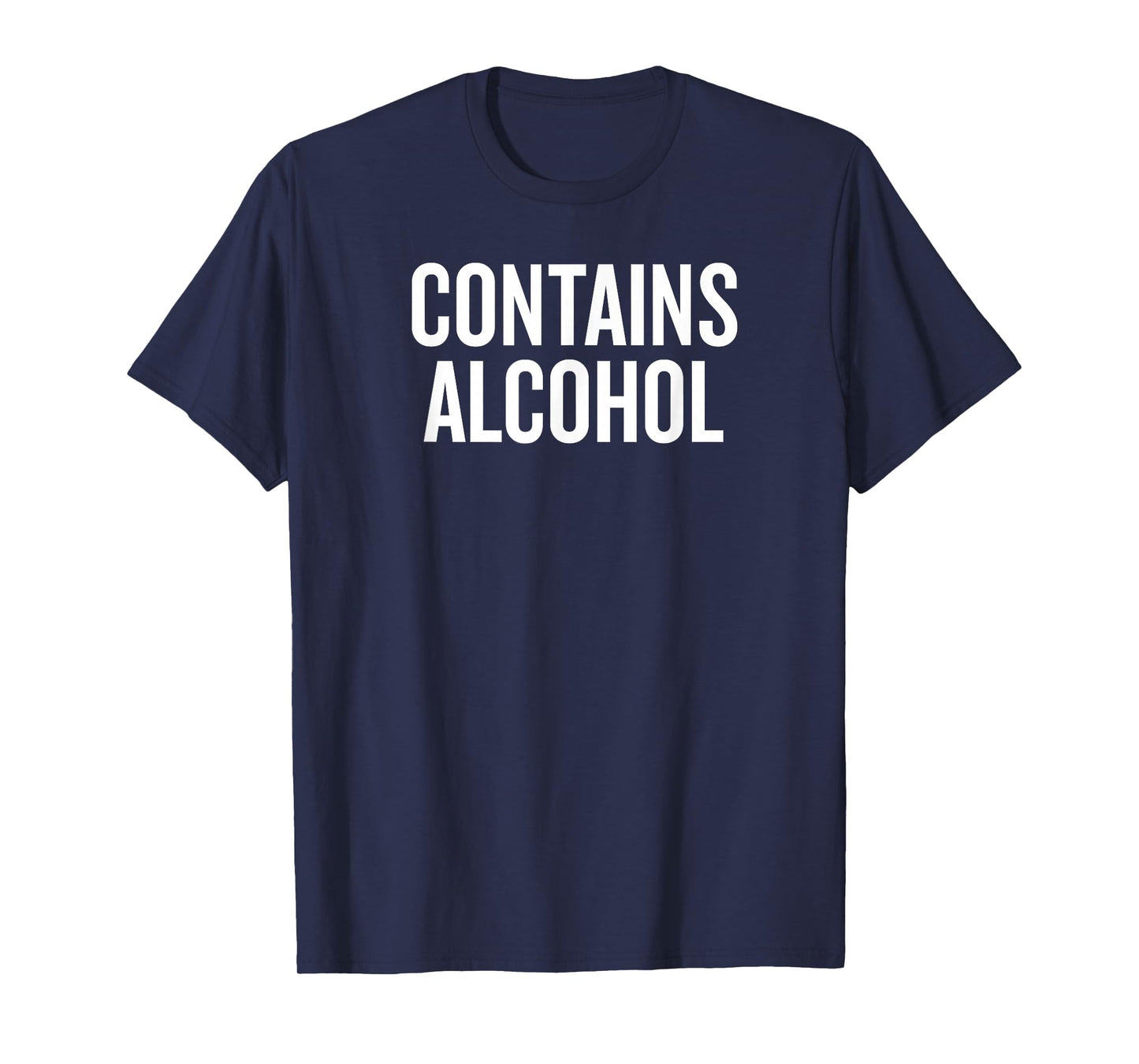 Contains Alcohol Tshirt Funny Drinking Tee T-Shirt