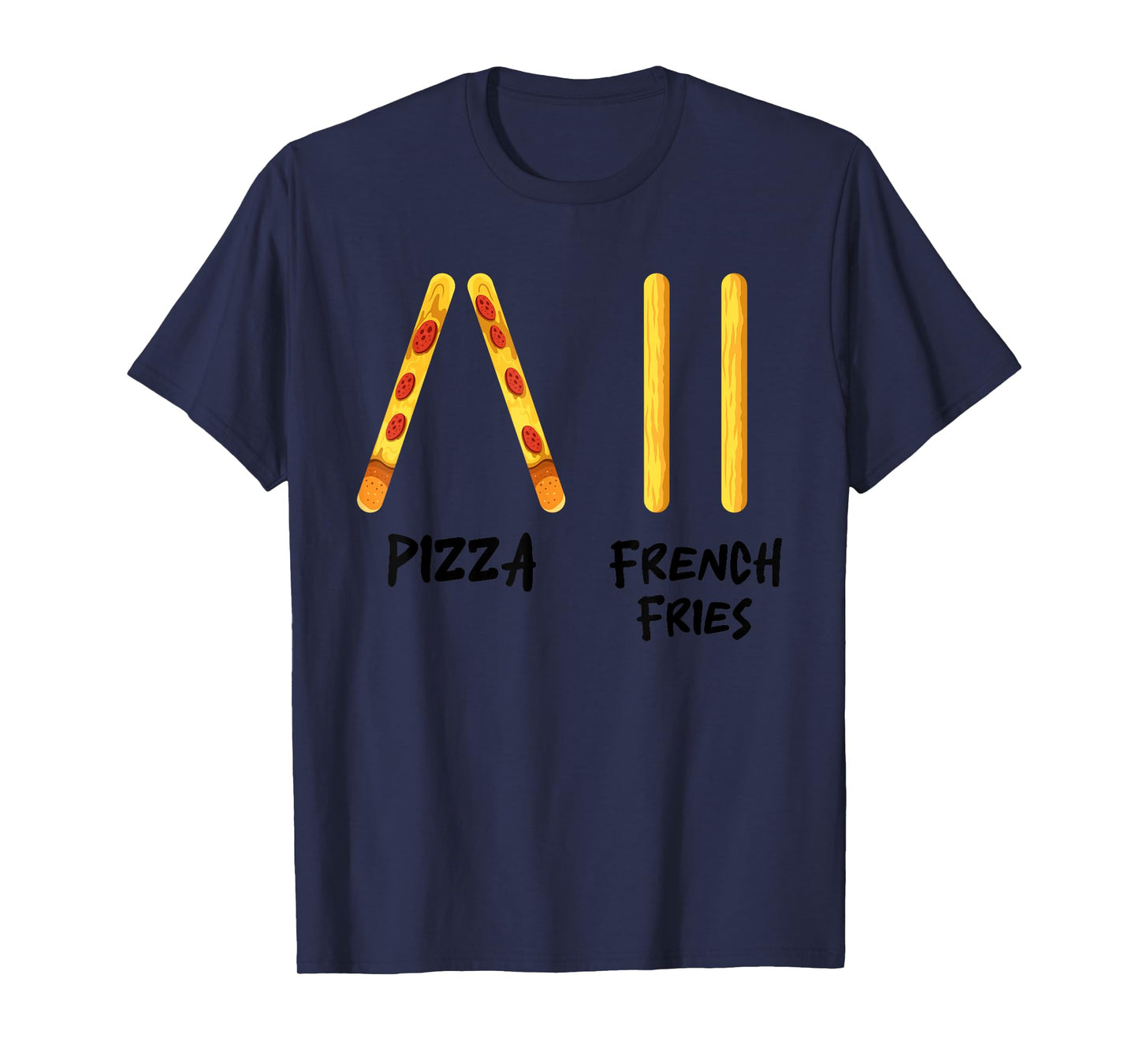 Funny Pizza French Fries Ski Instructor Skiing Snack Lovers T-Shirt