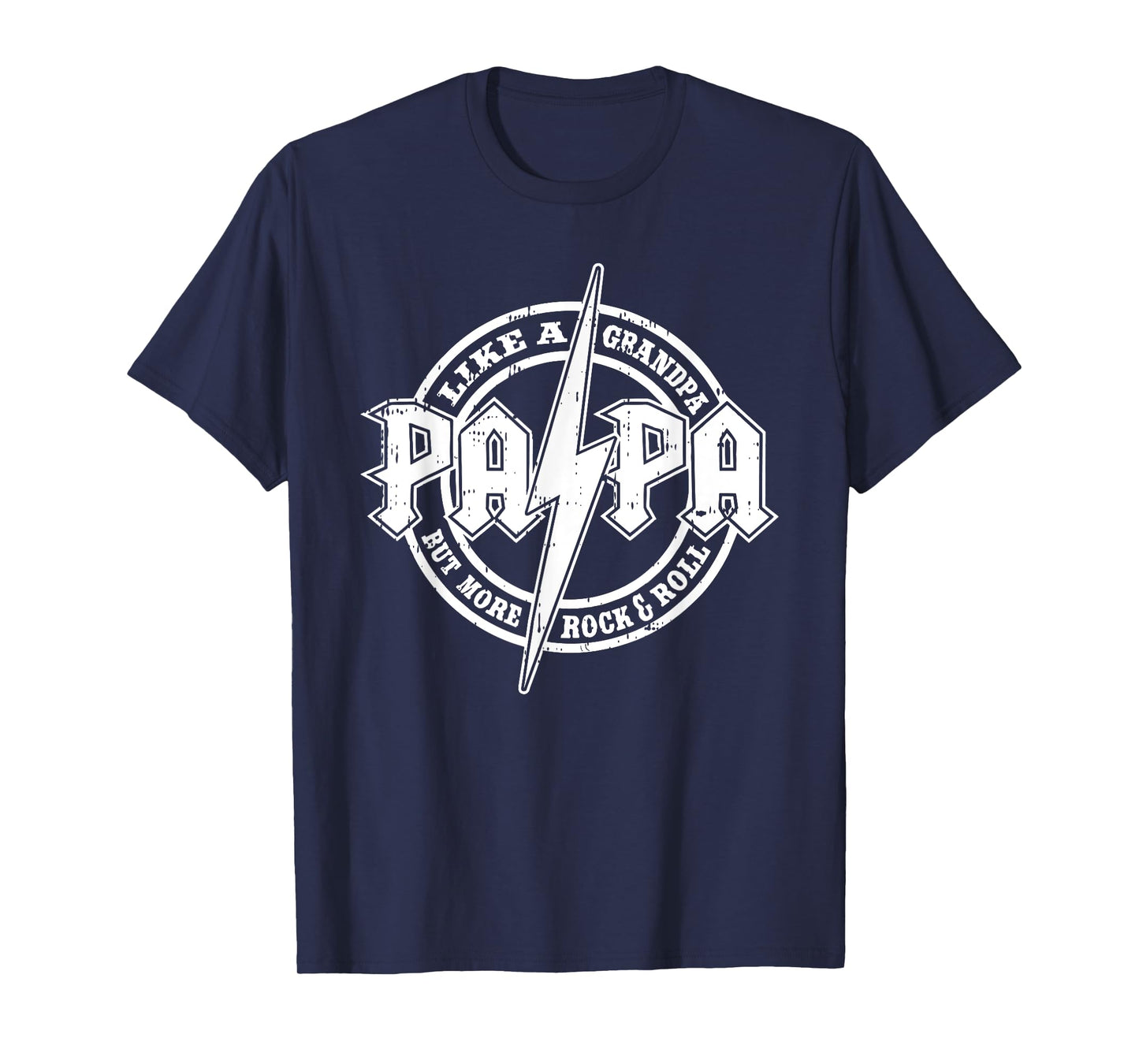Papa Like A Grandpa Fathers Day Rocker Dad Rock Music Men T-Shirt