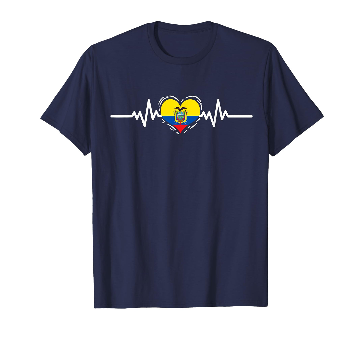 Ecuador Flag Heartbeat Ecuadorian Roots T-Shirt