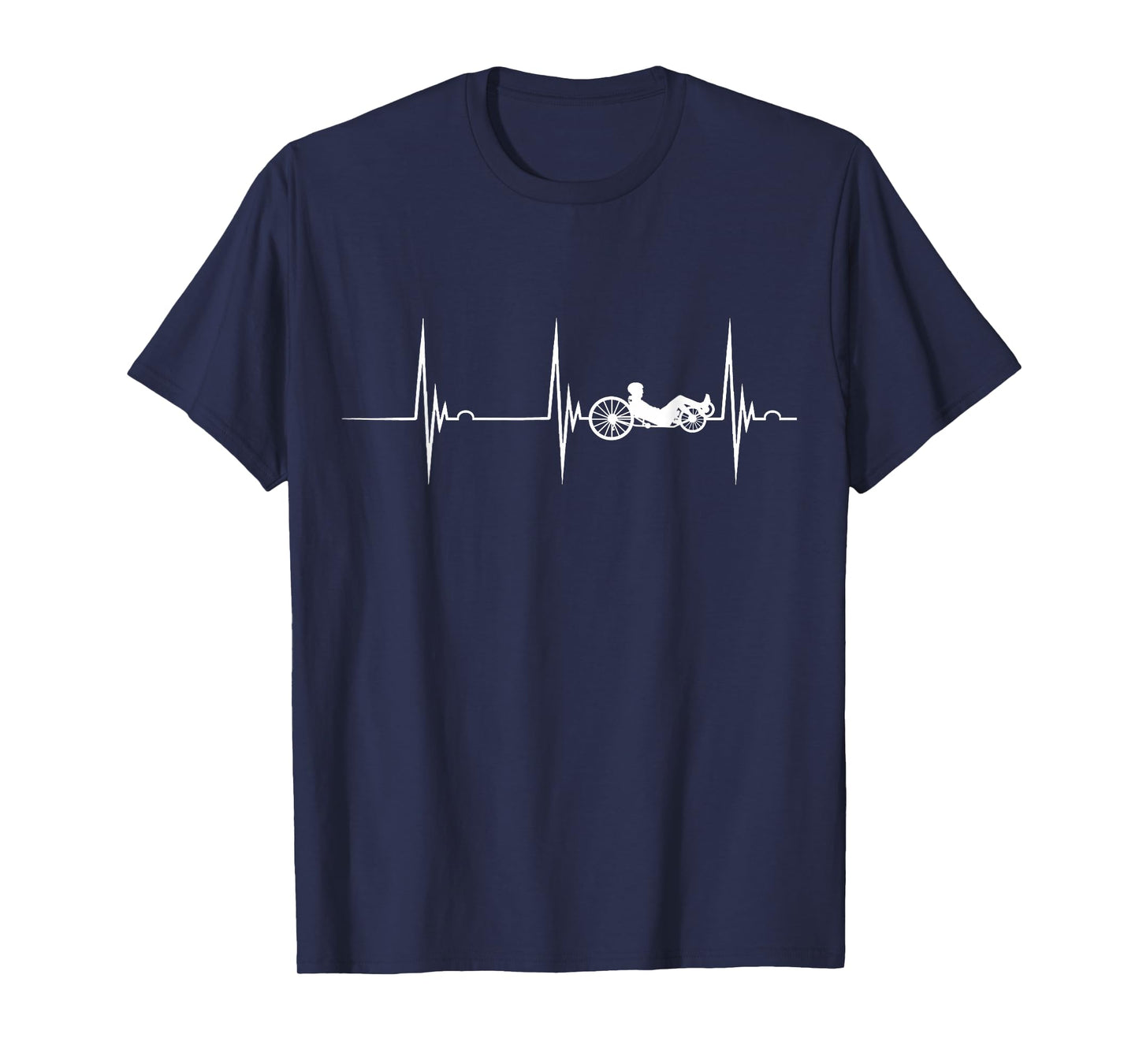 Recumbent Bicycle Cycling Heartbeat EKG Pulse Recumbent Bike T-Shirt