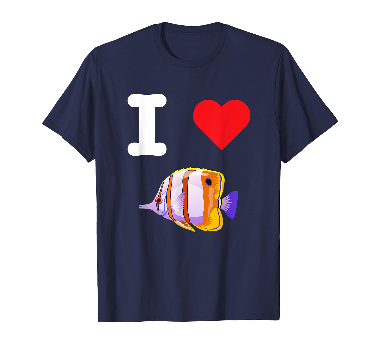 I Love Copperband Butterflyfish Beaked Reef Fish Tropical T-Shirt