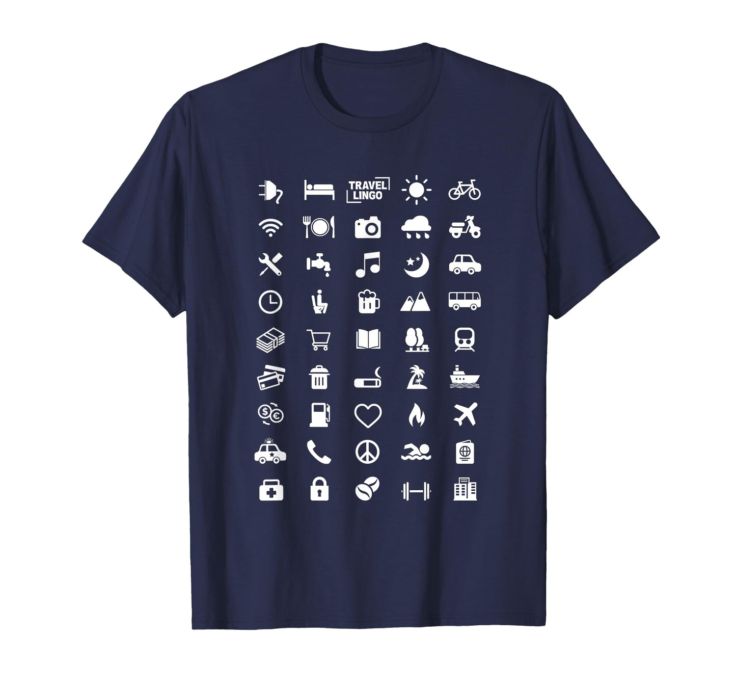 Travel Icon Language - Speak with Icons! Funny Backpacker T-Shirt