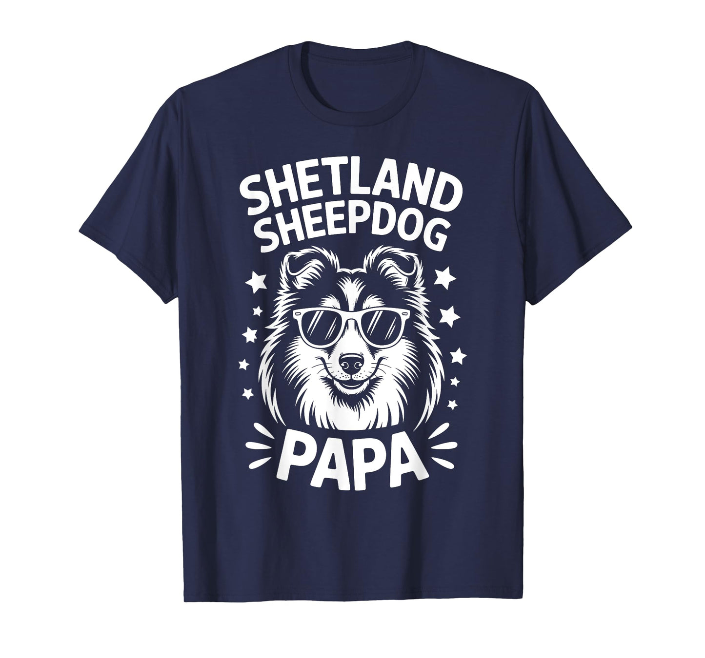 Shetland Sheepdog Papa Sheltie Funny Shetland Sheepdog T-Shirt