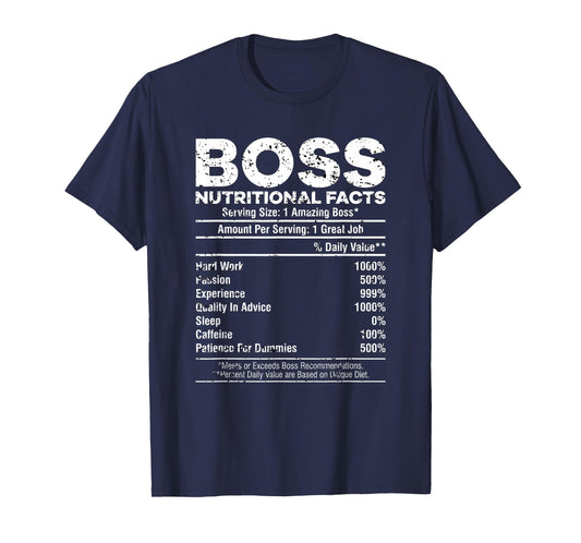 Funny Manager Boss Appreciation Nutritional Facts Distressed T-Shirt