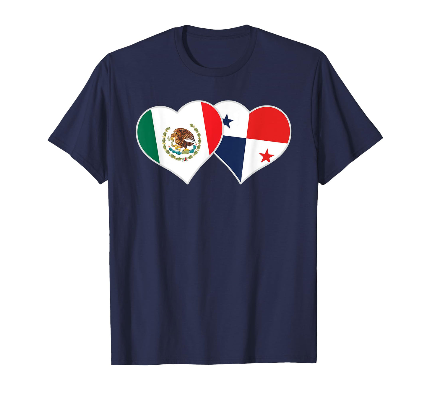 Mexican Panamanian Flag Heart Mexico Panama T-Shirt