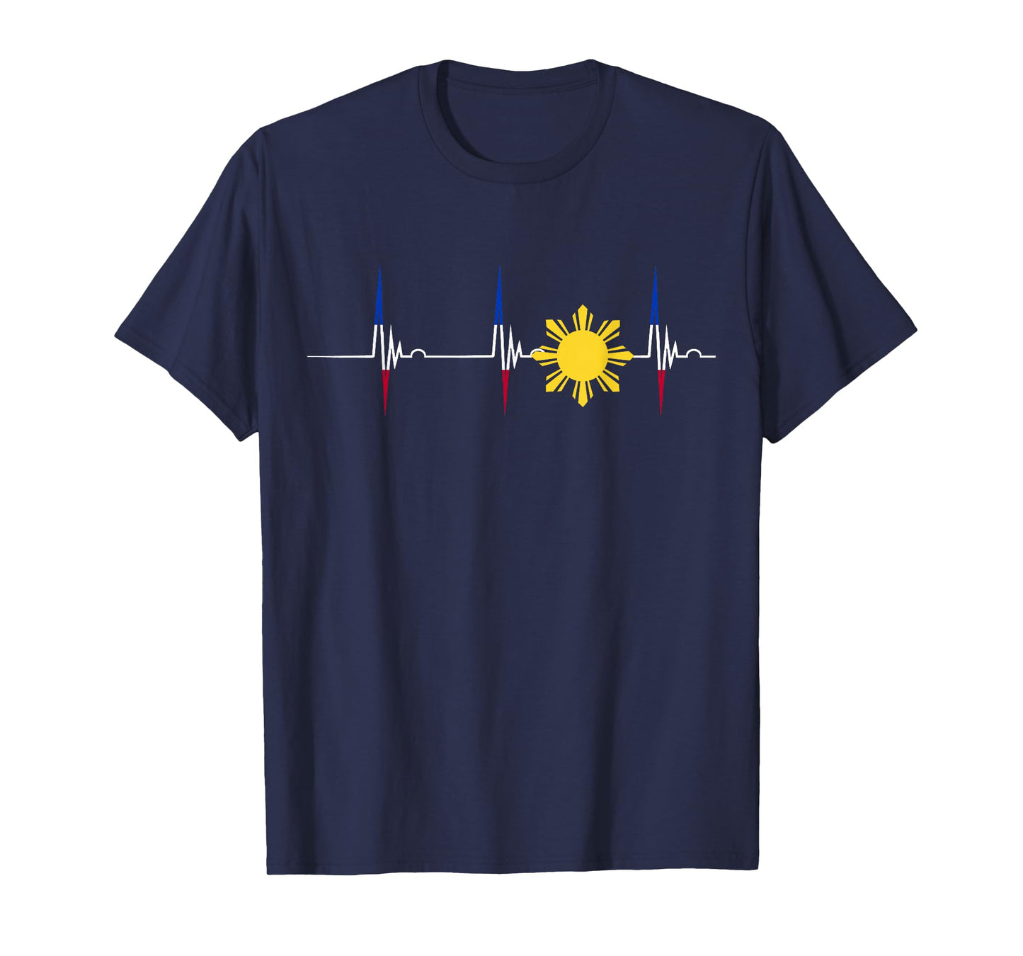Philippines Heartbeat Pulse EKG Filipino Sun Pilipinas T-Shirt