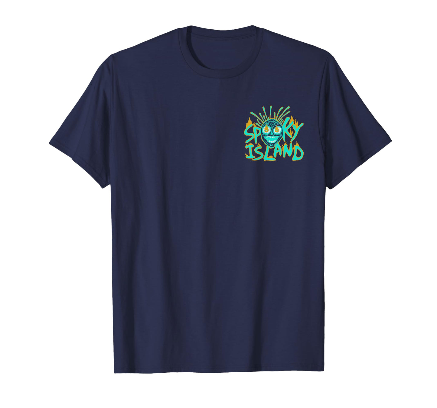 Retro Spooky Skull Funny Halloween 2 Sided T-Shirt