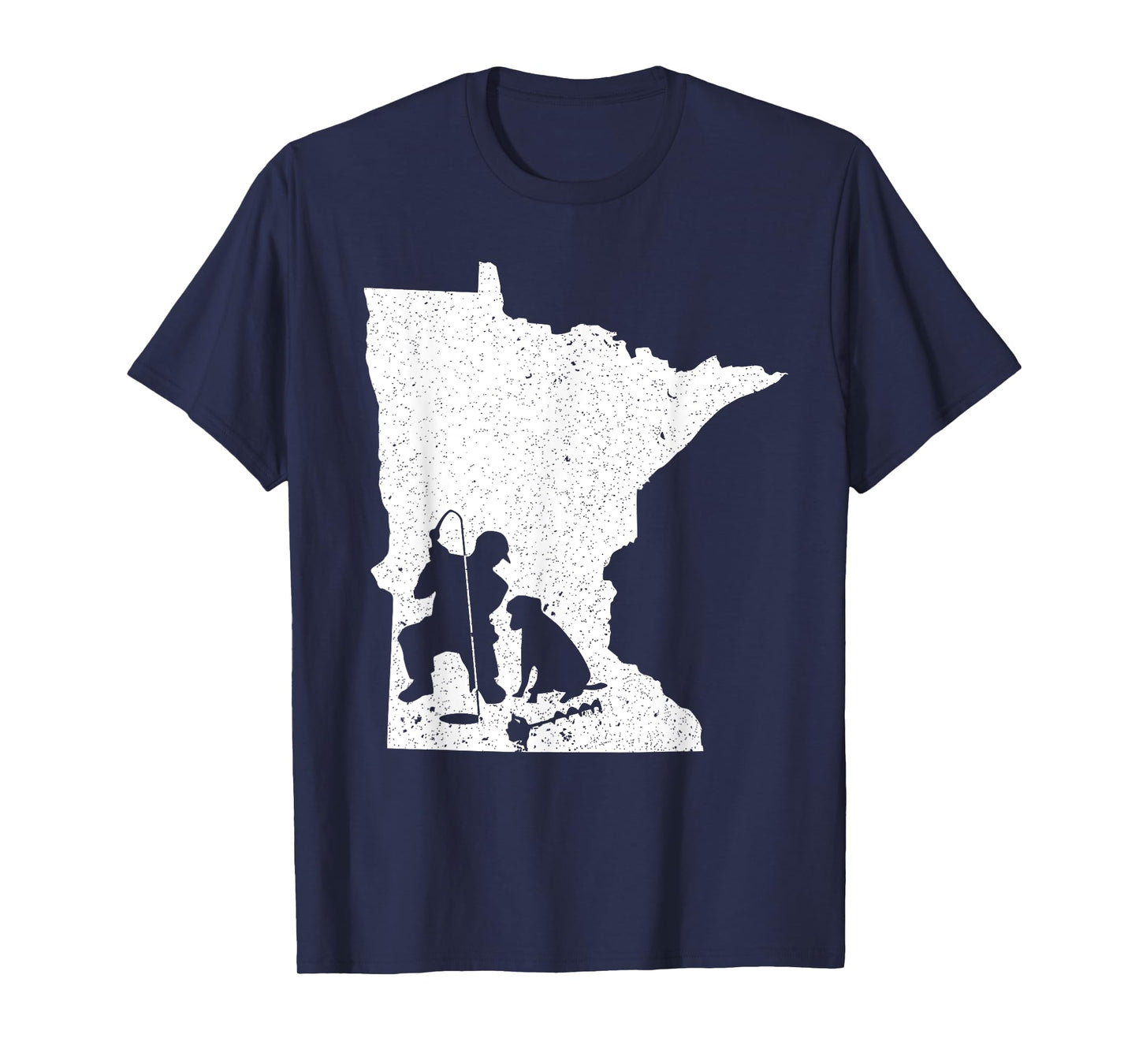 Vintage Minnesota Ice Fishing T-Shirt & Dog Dad Gift Men Women Girls Kids T-Shirt