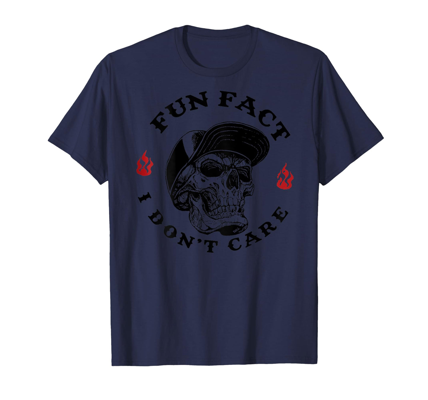 Funny Fun Fact I Don't Care Skeleton (On Back) T-Shirt