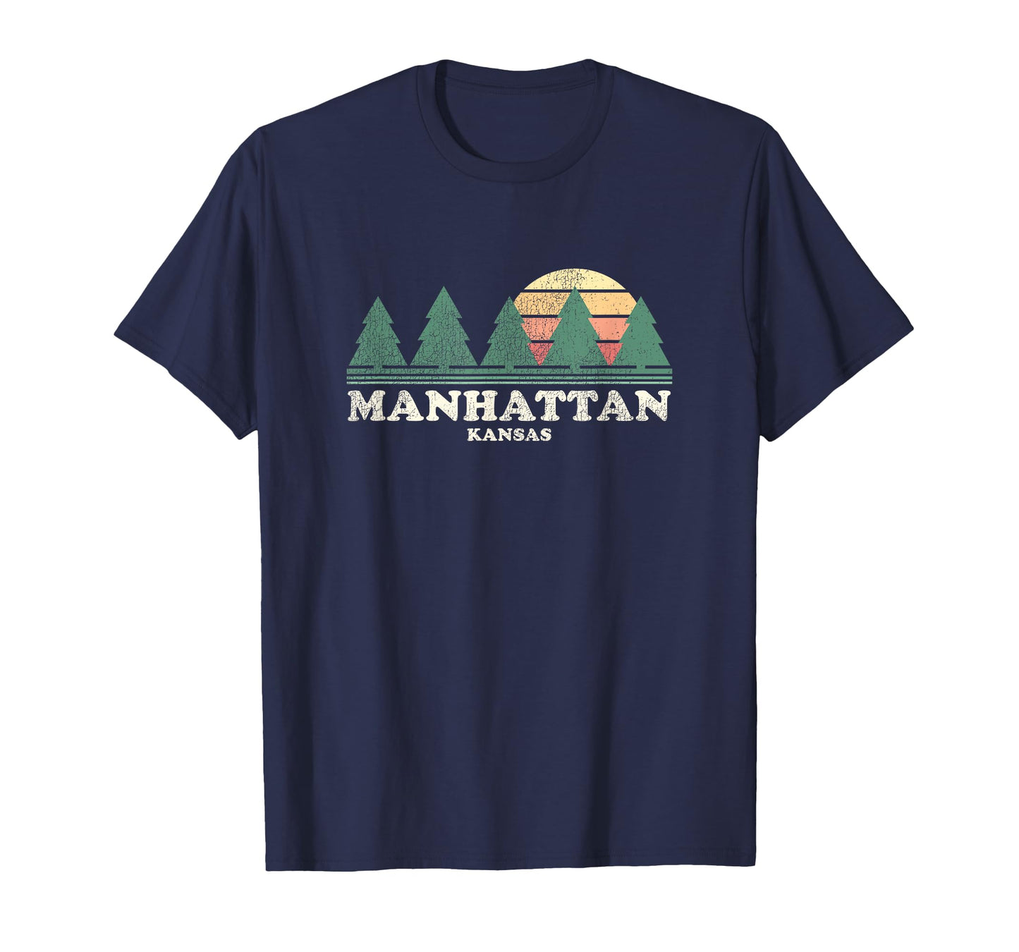 Manhattan KS Vintage Throwback Tee Retro 70s Design T-Shirt