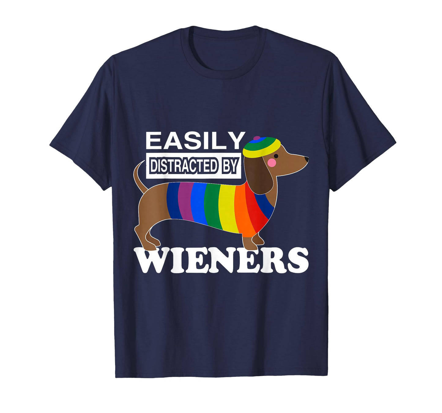 Rainbow LGBT Love Wieners Dogs Love Funny Gay Man Pride Fun T-Shirt