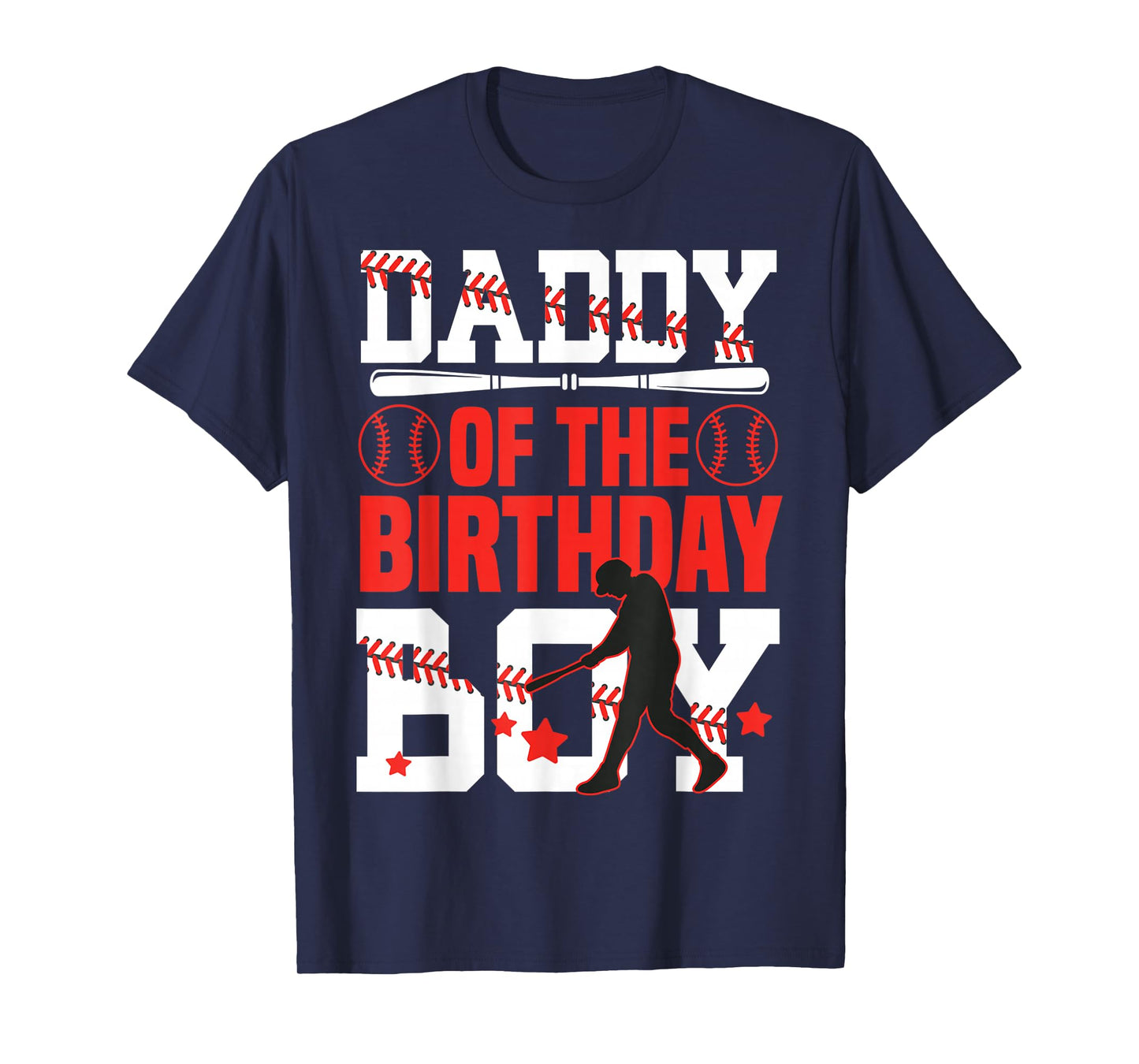 Daddy of Birthday Boy Baseball Bat Ball Family Celebration T-Shirt