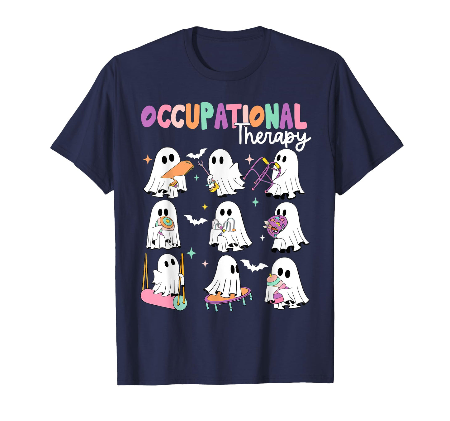 OT Occupational Therapy Halloween Retro Ghost OT Halloween T-Shirt