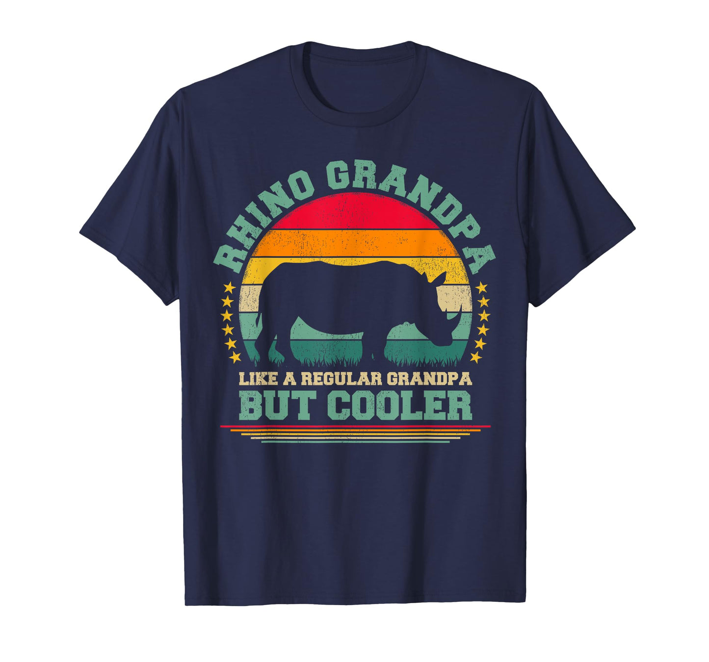 Rhino Lover Funny Vintage Rhino Grandpa Father's Day T-Shirt