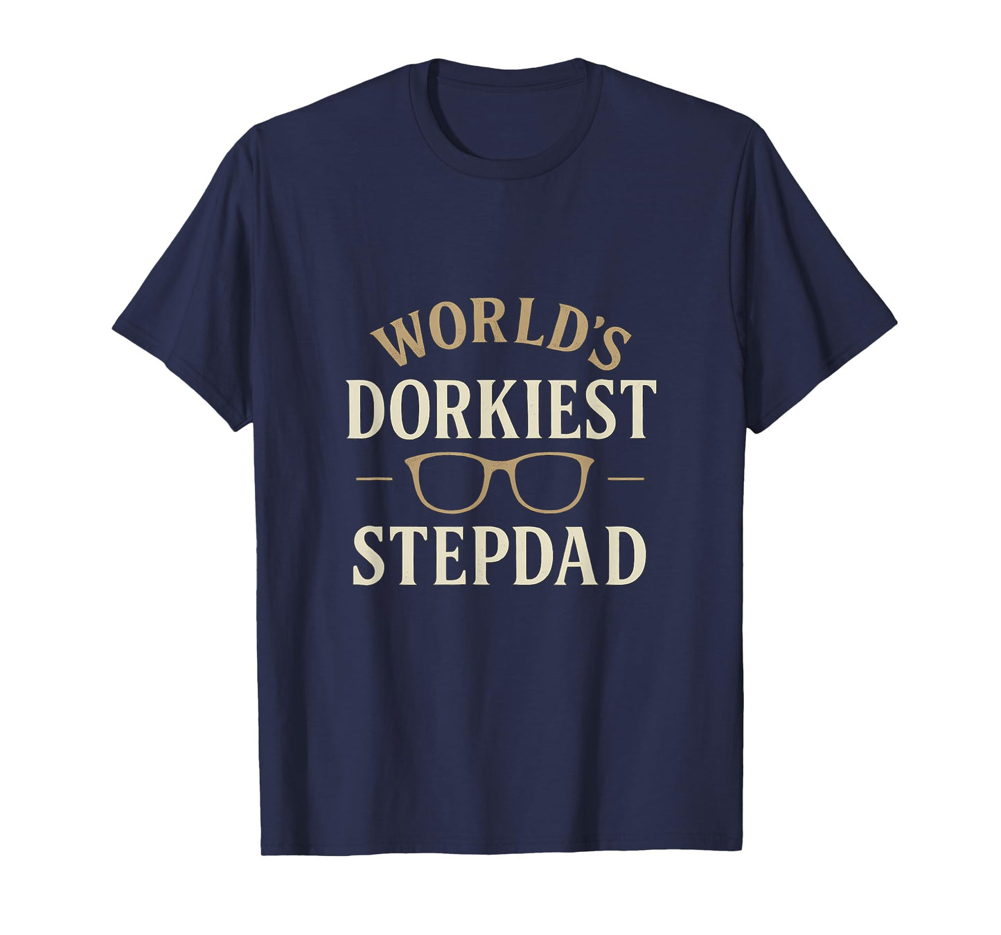 World's Dorkiest Stepdad Gold Vintage Serif T-Shirt