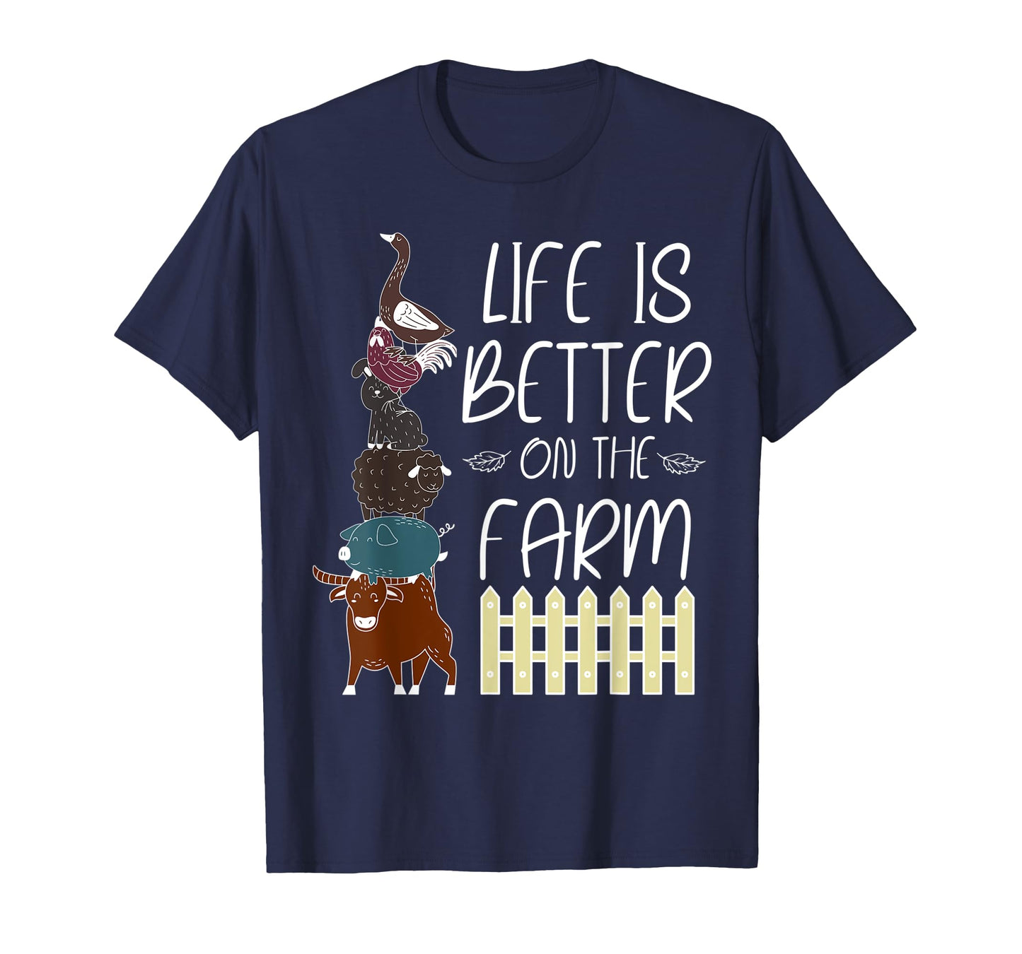 Life is better on the Farm Cute Animal Friends, Farm Girl T-Shirt