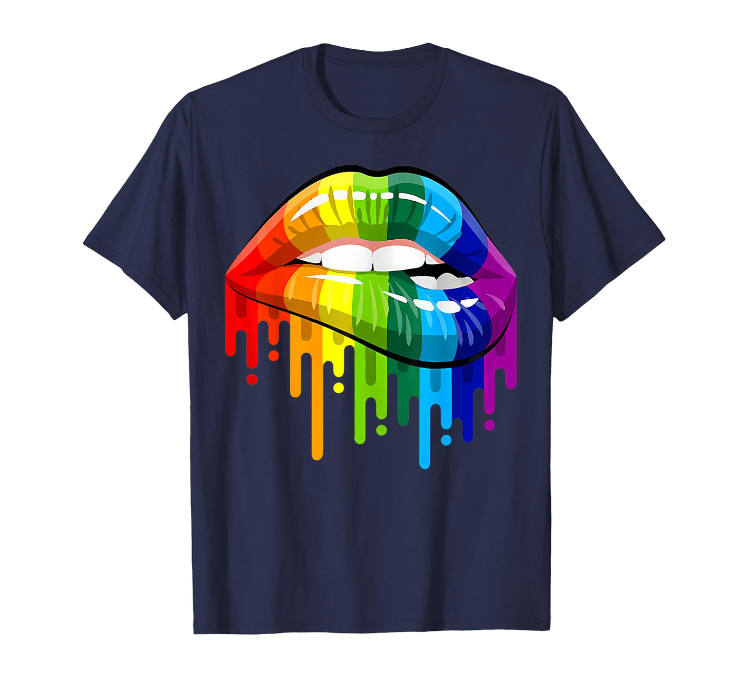LGBT Rainbow Lip Gay Pride Funny Sexy Cool Lesbian Pride T-Shirt